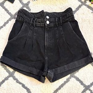ZARA Paperbag Jean Shorts